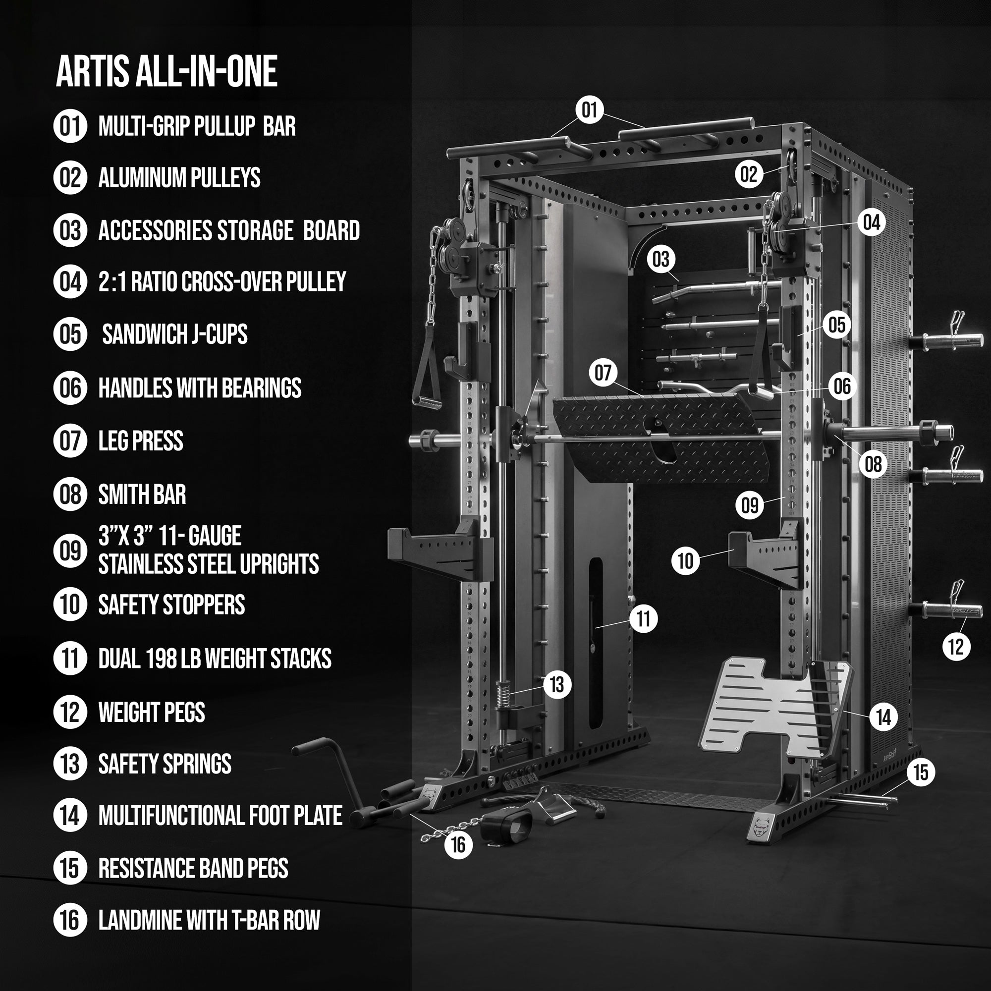 Machine Smith tout-en-un AmStaff Fitness Artis