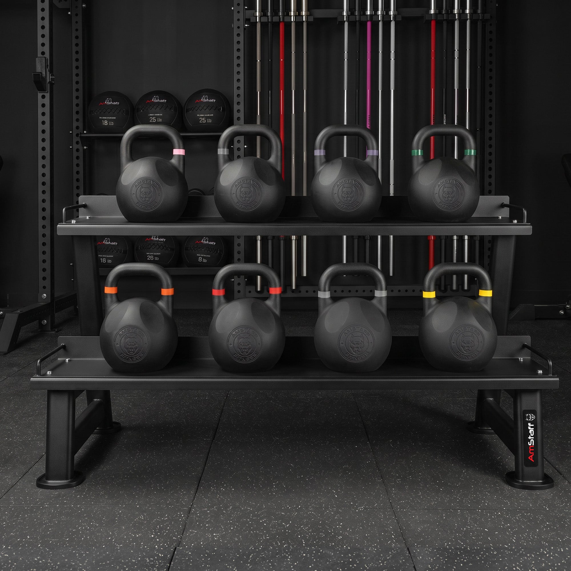 Support pour kettlebells AmStaff Fitness - 2 niveaux