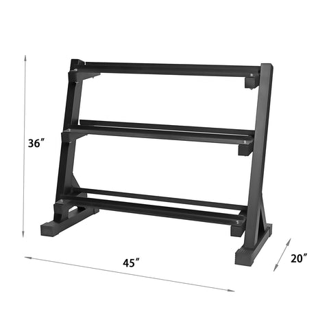 AmStaff TR007 Support d'haltères commercial à 3 niveaux 40 pouces