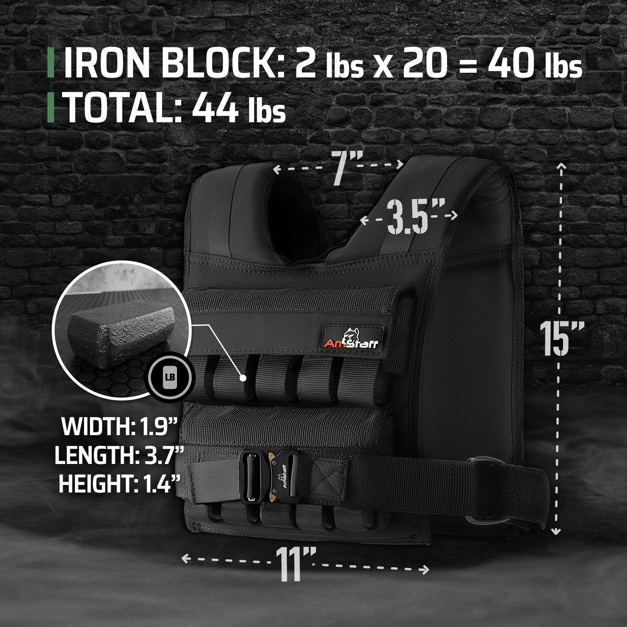 Gilet lesté réglable AmStaff