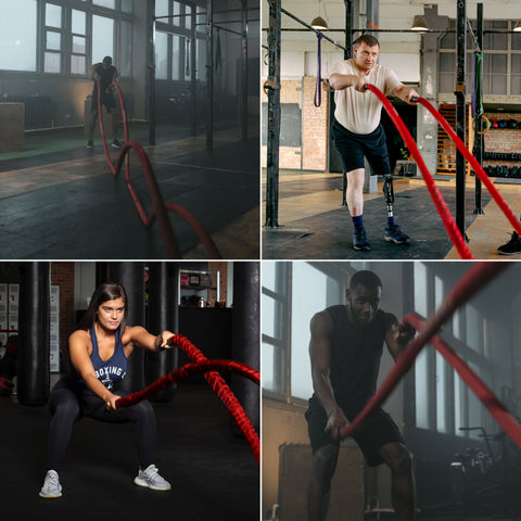 AmStaff Fitness 30' Premium Ondulation Rope/Battle Rope with Sleeve 1.5"