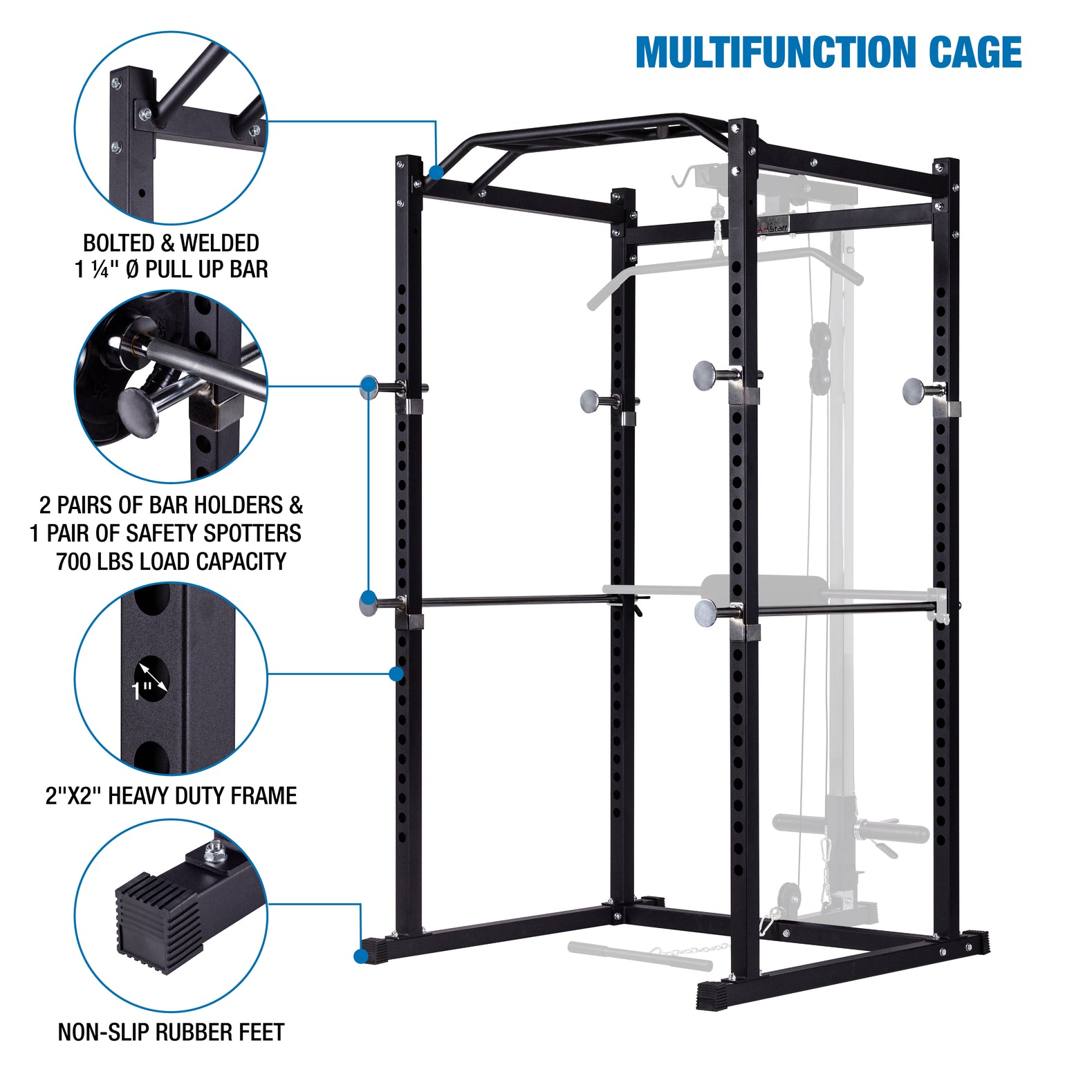 AmStaff TP006D Power Squat Rack Training System Cage Fitness Avenue