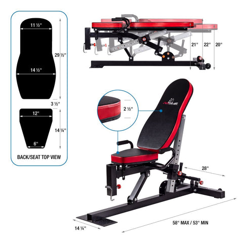 AmStaff TB011 Flat/Incline/Decline Utility Bench