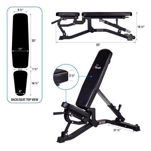 AmStaff Fitness DF-2511 Banc de musculation réglable commercial