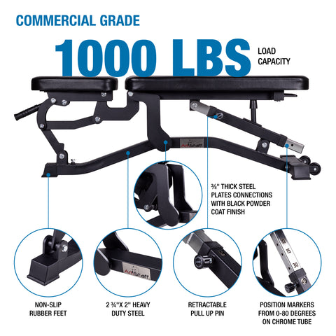 AmStaff Fitness DF-2511 Banc de musculation réglable commercial