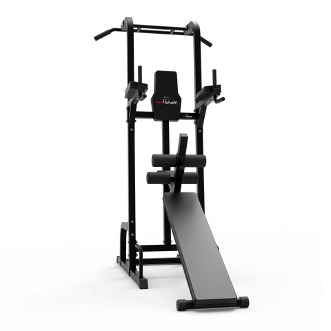 AmStaff DF2421 Power Tower Vertical Knee Raise Dip Station w/ Situp Bench