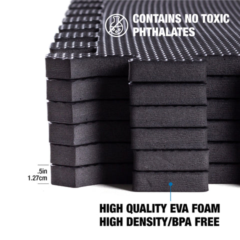 Black Heavy-Duty Interlocking Foam Mat