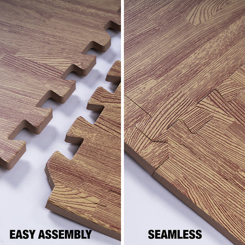 Light Wood Heavy-Duty Interlocking Foam Mat