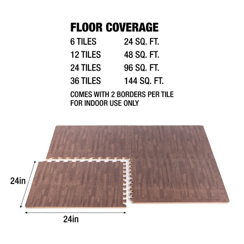 Tapis en mousse à emboîtement robuste en bois foncé
