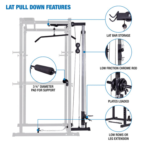 Fixation Lat/Pull Down pour Power Rack TP006D