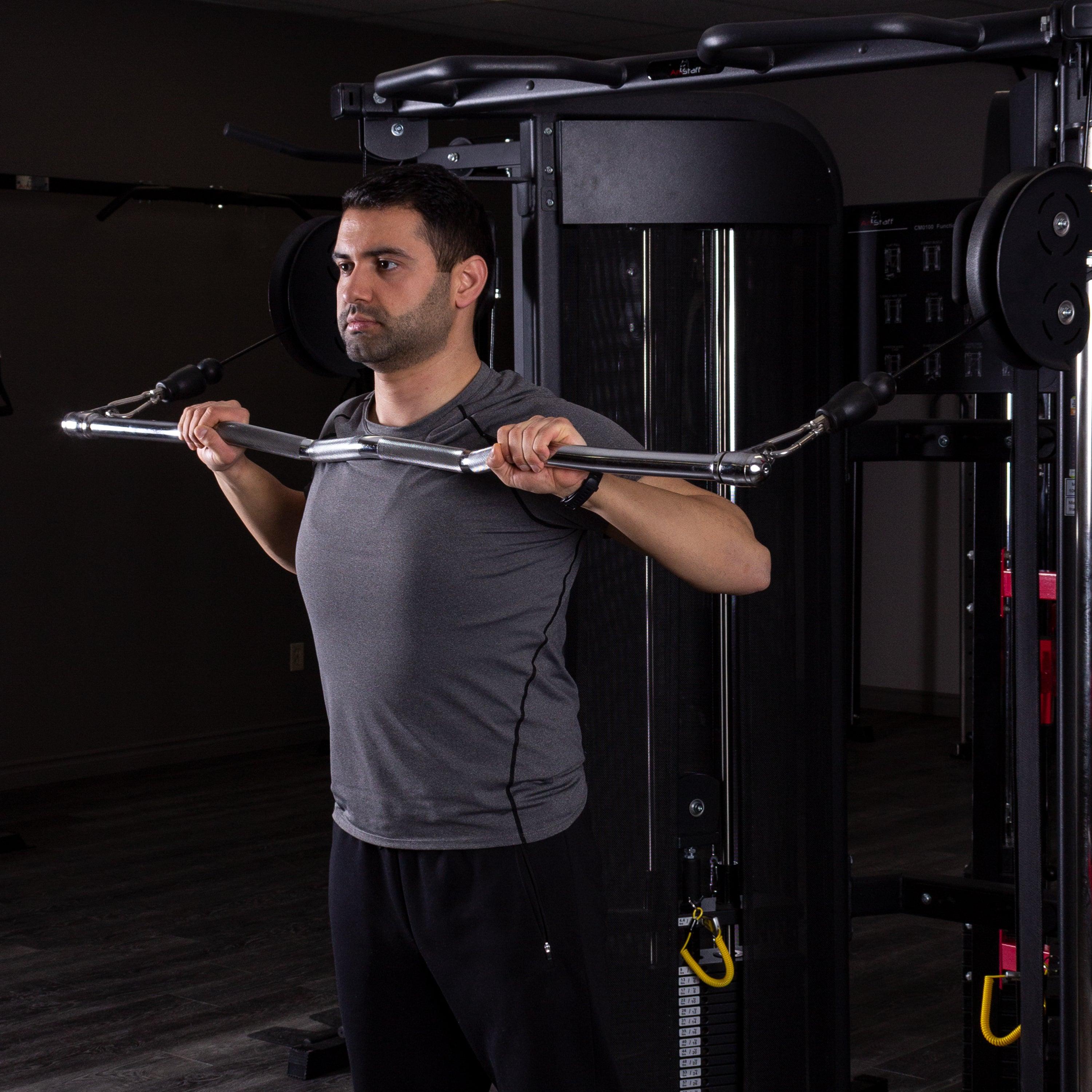 Multi-Purpose EZ Curl Bar - Double Hook - Fitness Avenue