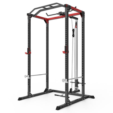 AmStaff Fitness TP032E Power / Squat Rack with Lat/Pull Down Attachment