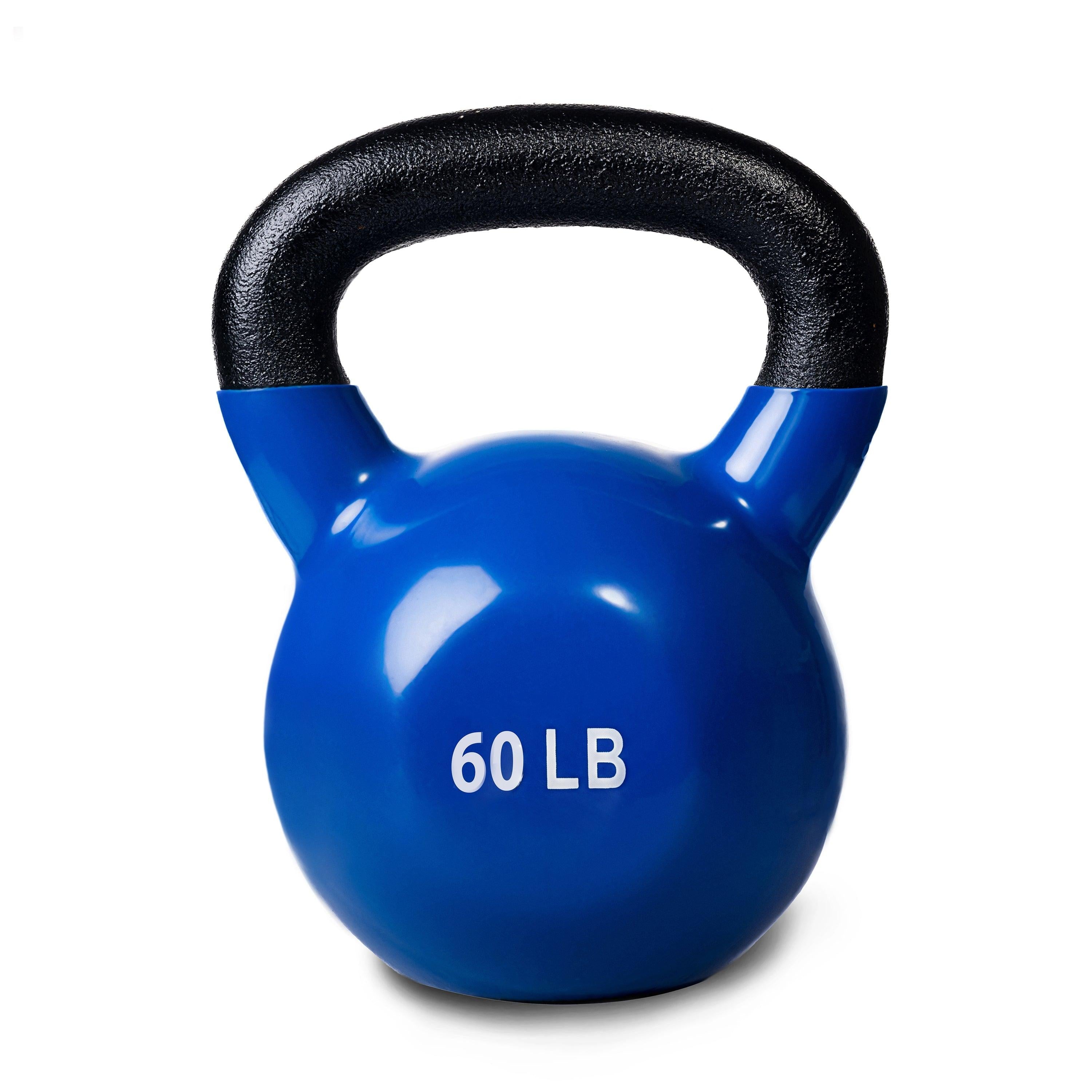 Kettlebell En Fonte Revêtue Vinyle 4/6/8 Kg – Haltère Polyvalent Confortable Pour Musculation Maison & Salle De Sport